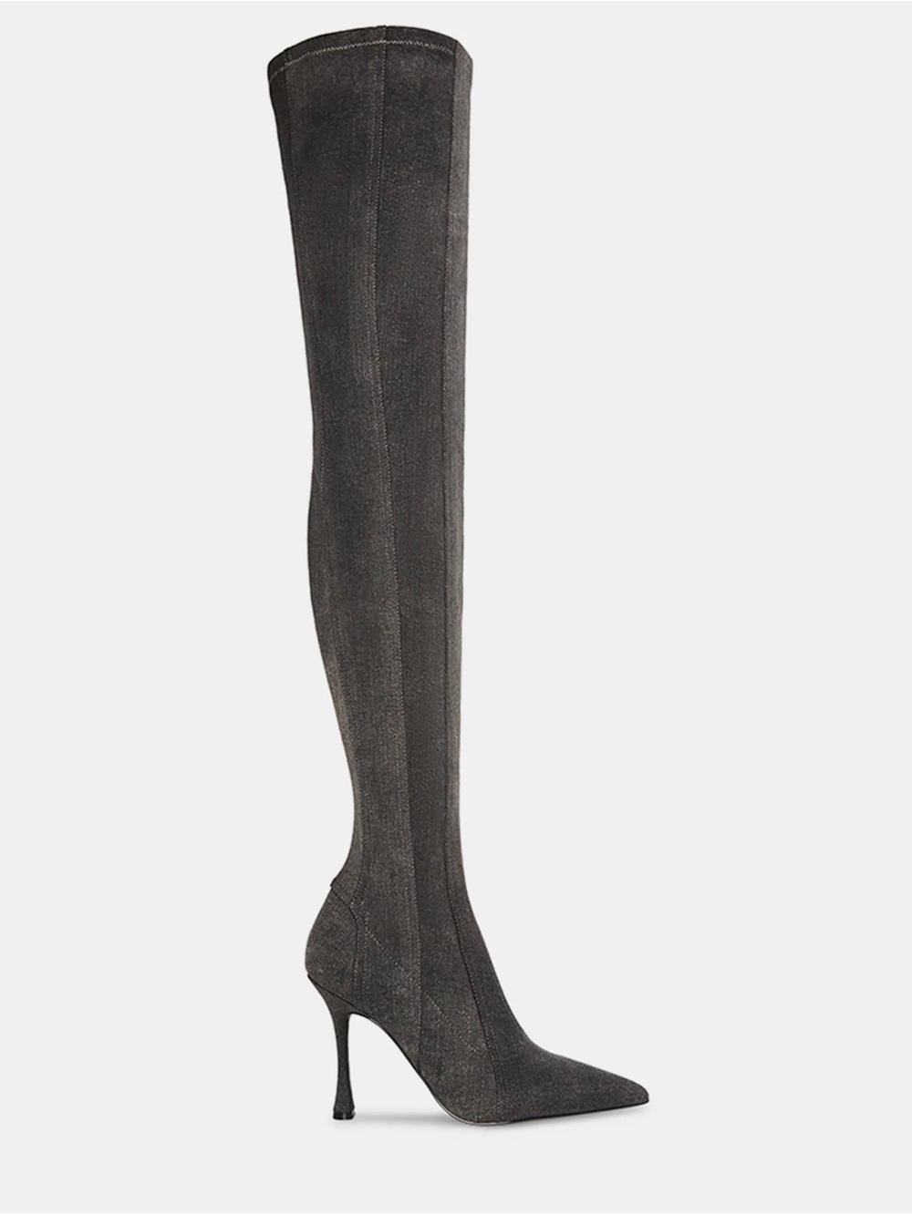 Steve Madden Charcoal Gray Over-the-Knee Pointed Stiletto Boots
